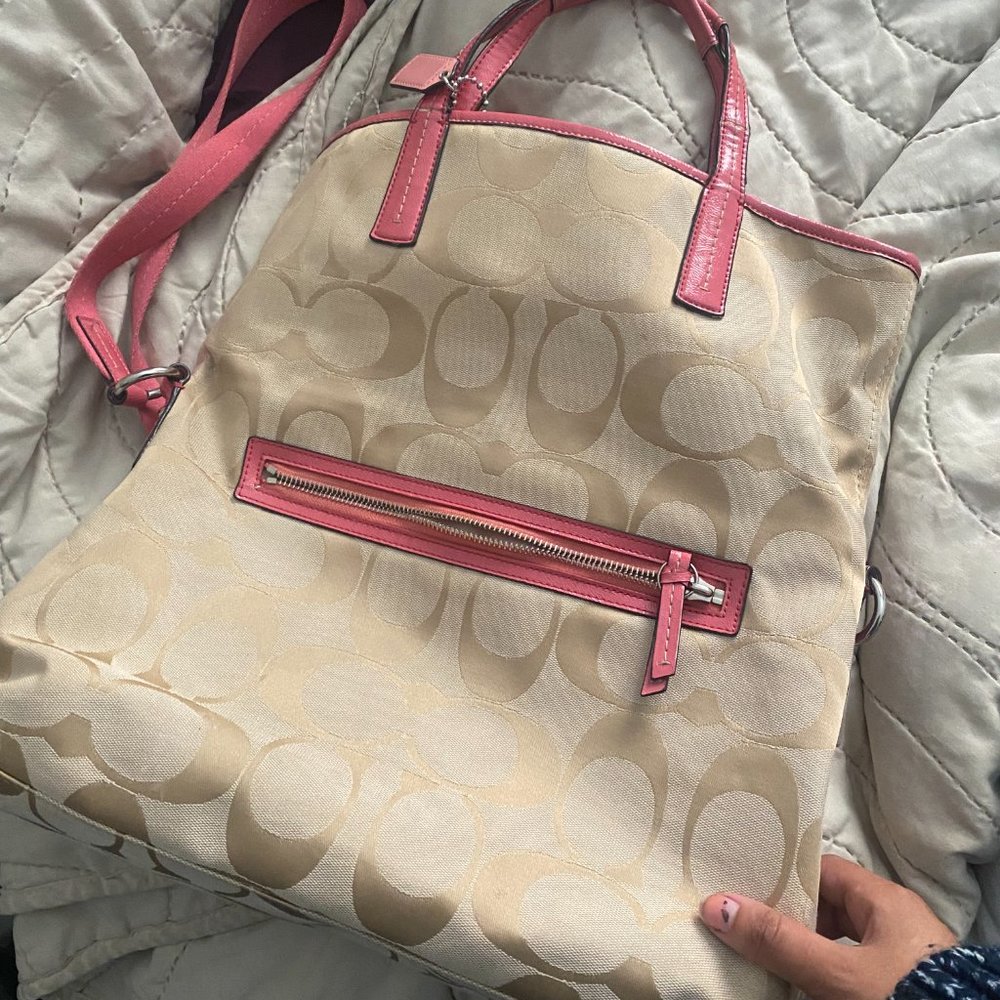 Coach pink purse shoulder and crossbody bag